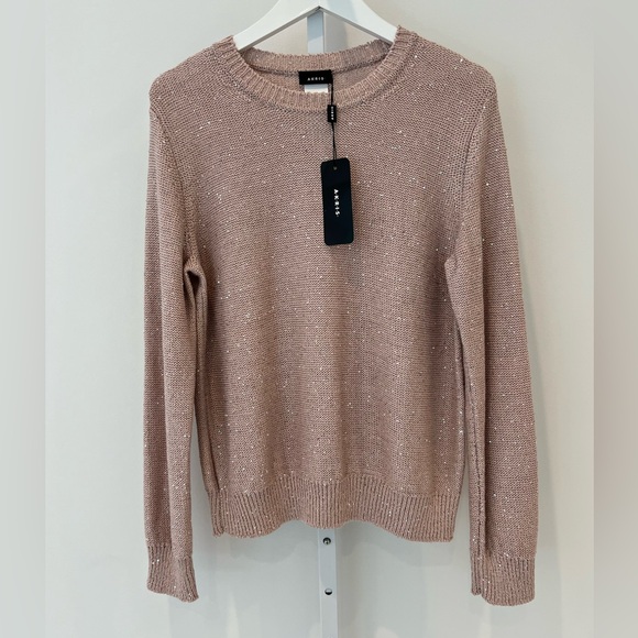 AKRIS LINEN SEQUINS LILY PULLOVER SWEATER SIZE US 14 NWTS! - Picture 3 of 15
